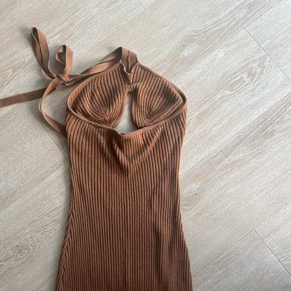 NWOT dh New York Halter Brown Knit Dress Midi - XS - Picture 5 of 5